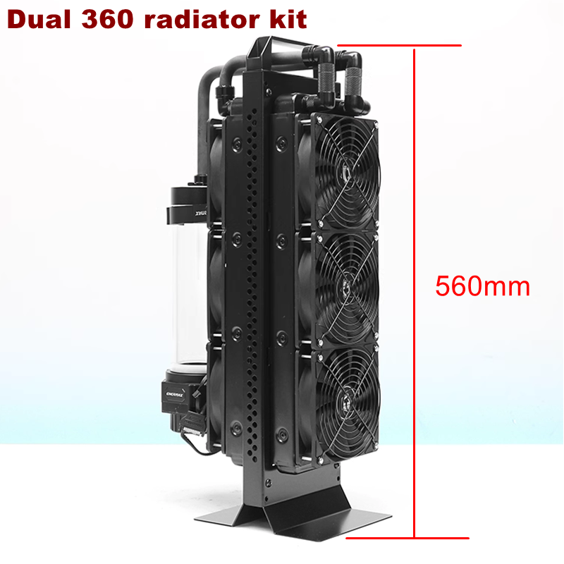 External Radiator Water Cooling Kit - Externe Wasserkühlungskombination mit zwei Kühlern, ENERMAX-Pumpe